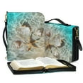 thumbnail image 3 of FOR U DESIGNS Ocean Starfish Shells Bible Cover for Women Portable PU Leather Bible Bag Size Medium Waterproof Bible Bag for Bible Lover with Adjustable Strap Bible Book Carrying Case, 3 of 7