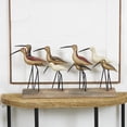 thumbnail image 2 of 37" x 18" Brown Wood Bird Sculpture with Red Accents and Log Base, by DecMode, 2 of 13