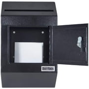 DuraBox Wall-Mount Letter-Size Deposit Locking Drop Box Safe, W300, Black
