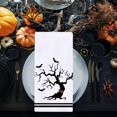 thumbnail image 3 of Halloween Bat Tree Stripe Kitchen Towels Dish Towels, 18x26 Inch Bat Spooky Decoration Hand Towels Set of 2, 3 of 6