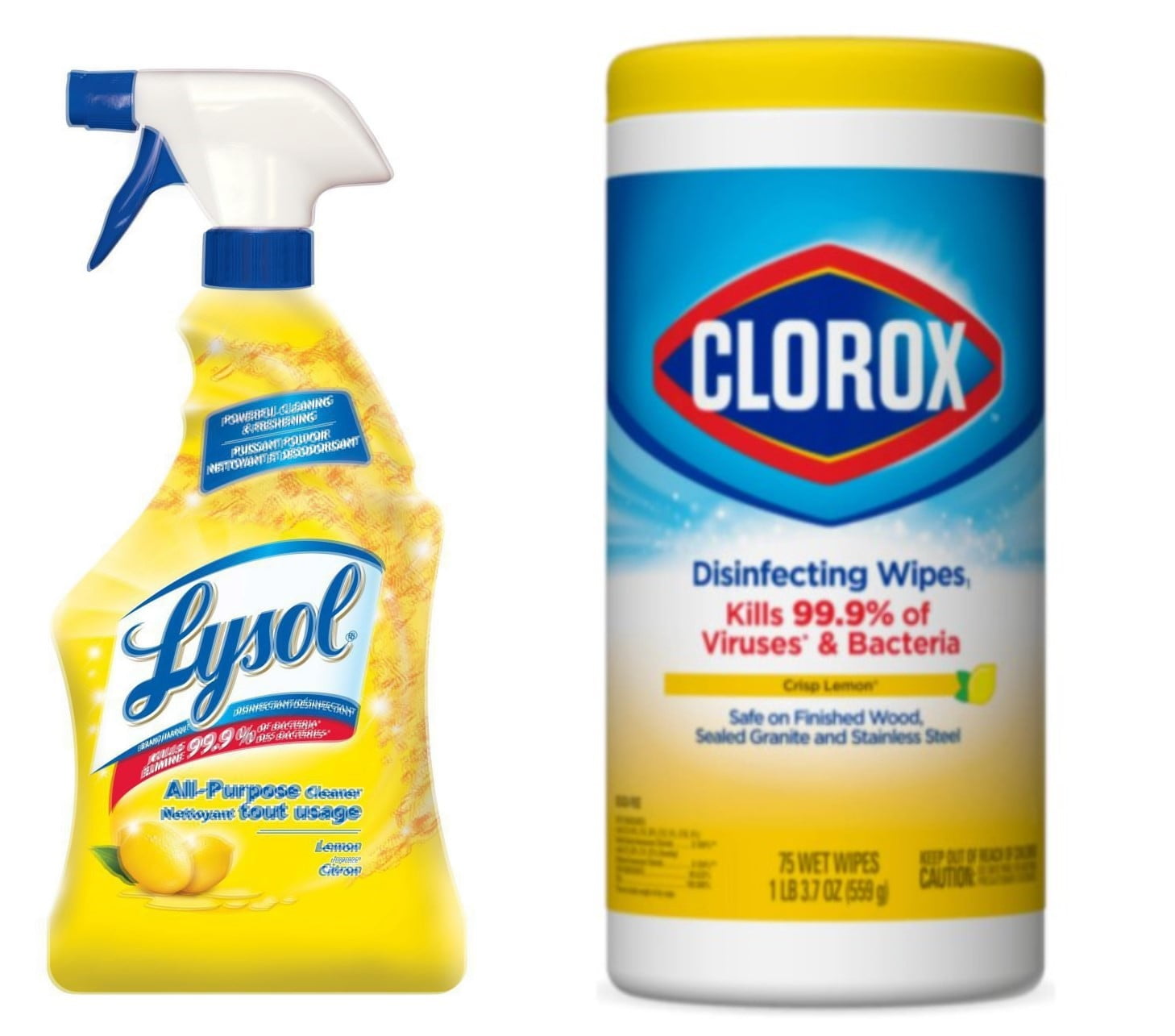 Lysol Clorox Lemon Essentials Clorox Disinfecting Wipes Spring Lemon