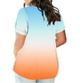 thumbnail image 3 of Wlynlyn Women's Plus Size T Shirts Short Sleeve Tops Casual V Neck Tees Loose Fitted Blouses Gradient Color, 3 of 5