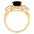 thumbnail image 2 of 3.005 ct Princess Cut Natural Onyx 3 Stone 14K Yellow Gold Womens Engagement Ring, 2 of 3
