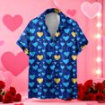 thumbnail image 1 of Blusa y camisa de manga corta con cuello vuelto Camisa de manga corta estampada para hombre Tops casuales con cuello vuelto Camisa Blusa Tops para hombre, 1 of 5