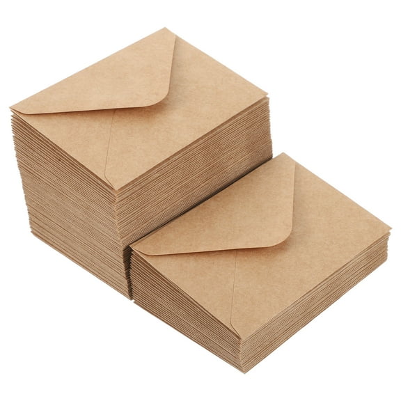AURARMLET 100Pcs Vintage Light Brown Paper Envelopes for Greeting Cards and Party Invitations