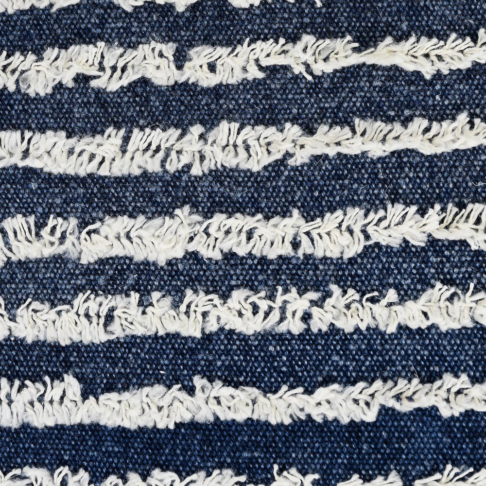 Harlow Hill Insignia Blue Striped Contemporary Cotton Throw Pillow Cover, 20" x 20"