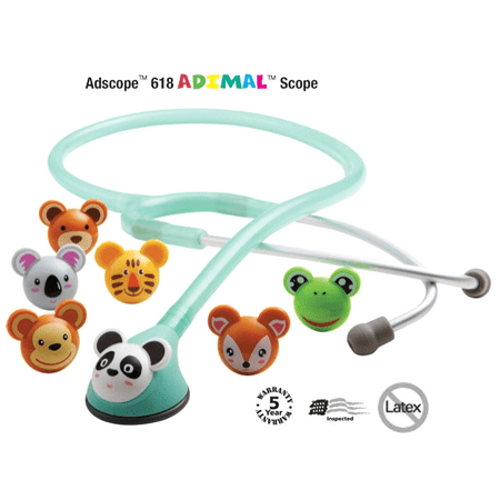 Infant Stethoscope - ADC Adscope 618 Adimal Infant Pediatric Professional Stethoscope w/ Animals