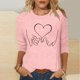 thumbnail image 2 of Tops de Cuello Redondo para las Mujeres Moda Impresa 3/4 Mangas Blusa Casual Top, Estante de Imitación, 2 of 5