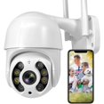 thumbnail image 1 of Cámara de seguridad para exteriores, 1080P WiFi Cámara IP de vigilancia inteligente para el hogar HD con visión nocturna Audio bidireccional Detección de movimiento Cámara PTZ impermeable Funciona, 1 of 8