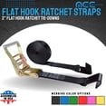 thumbnail image 5 of Mega Cargo Control USA 2 Pack Heavy Duty 2" x 60' Ratchet Strap Flat Hook Flatbed Truck Farm Tie Down, 5 of 5