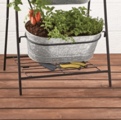 Panacea Large Oval Galvanised Metal Planter 3 Tier Washtub Style with Drainage Holes for Indoor/Outdoor