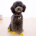 thumbnail image 3 of Flmtop 4Pcs Cats Dogs Cotton Warm Anti-Slip Cartoon Pattern Socks Shoes Pet Supplies Frog, 3 of 8