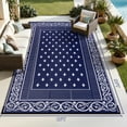 thumbnail image 2 of Findosom 6'x9' Blue Large Outdoor Rug Outdoor Mat RV Outdoor Rug Reversible Plastic Straw Area Rug Mat Camping Rugs Waterproof Floor Mat and Rug for RV,Patio,Backyard,Deck,Picnic,Beach,Trailer, 2 of 6