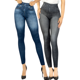 thumbnail image 1 of SET DE 2 LEGGING GRUESO DE MUJER AZUL Y NEGRO DISEÑO MEZCLILLA UNITALLA, 1 of 5