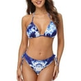 thumbnail image 1 of BeautyIn Women's Two Pieces Bikini Swimsuits Padded Top Tie Side Triangle Bathing Suit, 1 of 7