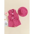 thumbnail image 5 of Kids Girls Shorts Set, Elegant Camisole with Shorts Gilet Belt Hat Summer Outfit, 5 of 10