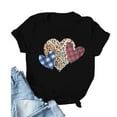 thumbnail image 3 of Hauts d'Été pour Femmes 2023 Chandail pour Femmes Amour Imprimé Léopard T-shirt à Manches Courtes Hauts, 3 of 4