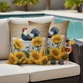 thumbnail image 5 of Farmhouse Pillow Covers 2 Pack Chicken in The Bathtub Sunflowers Floral Wood Grain Pillowcase Waterproof Outdoor Throw Pillow Cover for Patio Garden Square Cushion 24”x24”, 5 of 9