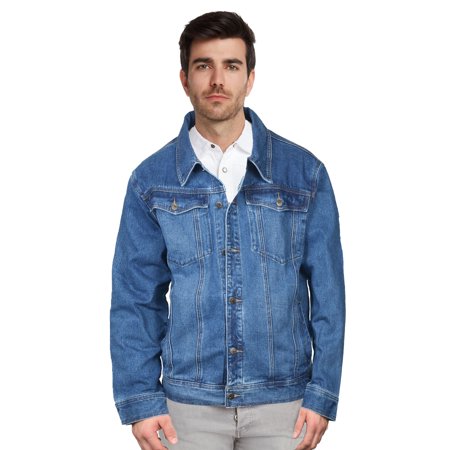 - 9 Crowns Men's Denim Trucker Blue Jean Jacket