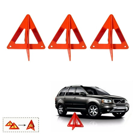 3 Emergency Warning Triangle Auto Car Breakdown Red Reflective Safety Road (Best Emergency Road Kit)