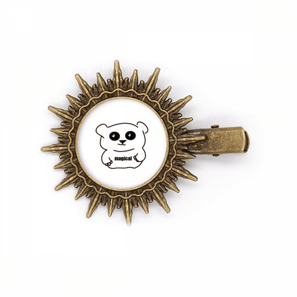 Stick Figure Lovely Characters Panda Hairpin Sun Headwear Retro Metal Clips Pin