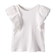 thumbnail image 4 of Toddler Girls Short Sleeve Shirts solid color short sleeve shirt 0-24 Months 2t 3t 4t 5t 6t 7t Cotton T-Shirts Summer Basic Tees Tops Clothes for Kids Gibobby,4-5 Years,White, 4 of 4