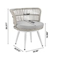 thumbnail image 2 of Monaco Rope Wicker 3-Piece Patio Conversation Set with Cushions in Grey, 2 of 7