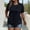 ZA-Dark Blue shirts for women, variant on Qetyuw Plus Size Tops for Women Summer Lace Short Sleeve Crew Neck Tees Trendy Vacation Tees Casual Solid Basic T Shirts