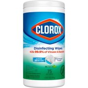 Clorox Disinfecting Wipes, Bleach Free Cleaning Wipes, Fresh Scent, 75 Count (Package May Vary)
