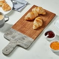 thumbnail image 3 of Better Homes & Gardens Natural Acacia Wood and Marble Charcuterie Board, One Size, 3 of 6
