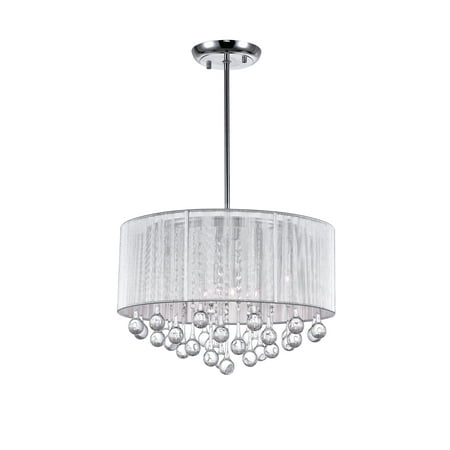 6 Light Drum Shade Chandelier With Chrome Finish Canada