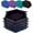 Black, Cyan, Violet, Royal Blue, variant on 4 Pieces Dice Tray Set Foldable Dice Trays Hexagon Dice Rolling Tray PU Leather Dice Holder for Dice Games Like RPG, DND and Other Table Games (Red, Black, Blue and Violet)