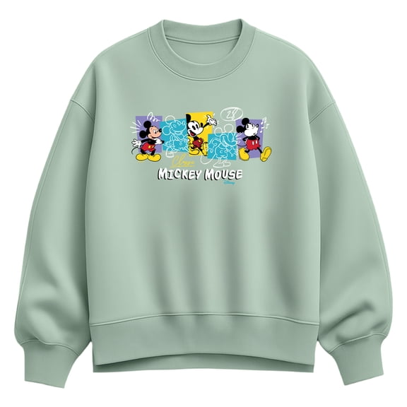 Disney - Classic Mickey Mouse - Women's Oversized Fleece Crew Sweatshirt