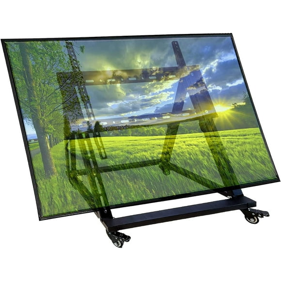 Low Height Mobile TV Stand, Confidence Monitor Stand, Rolling TV Mount with Wheel for 32-70 inch Flat Curved Screen TV, LED LCD, 30° Adjustable Viewing Angle