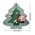 thumbnail image 3 of Metal Hanging Christmas Tree Wind Decorations - Festive Green Design with White Concentric Lines for Yard & Garden Spinners, 3 of 7