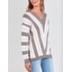 thumbnail image 4 of Suéter PRETTYGARDEN 2025 para Mujer con Cuello en V a Rayas Gris Talla M, 4 of 7
