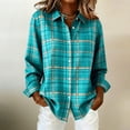 thumbnail image 5 of Luivaraty Womens Flannel Plaid Shirts Long Sleeve Blouse Soft Fashion Casual Button Down Lapel Outwear Tops,S-2XL, 5 of 6