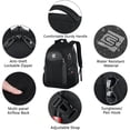 thumbnail image 4 of UKEIN Backpack for Adults Black Backpack with USB Charging Port Laptop Backpack Water Resistant Work Business Backpack for Men, 4 of 7