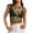 Green, variant on Women's Sheer Mesh Cap Sleeve Crop Top Crewneck Summer Sexy Lace See Through Blouse Shirts