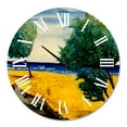 thumbnail image 2 of Designart 'Orange Beach By The Coastline' Nautical & Coastal Wall Clock, 2 of 5