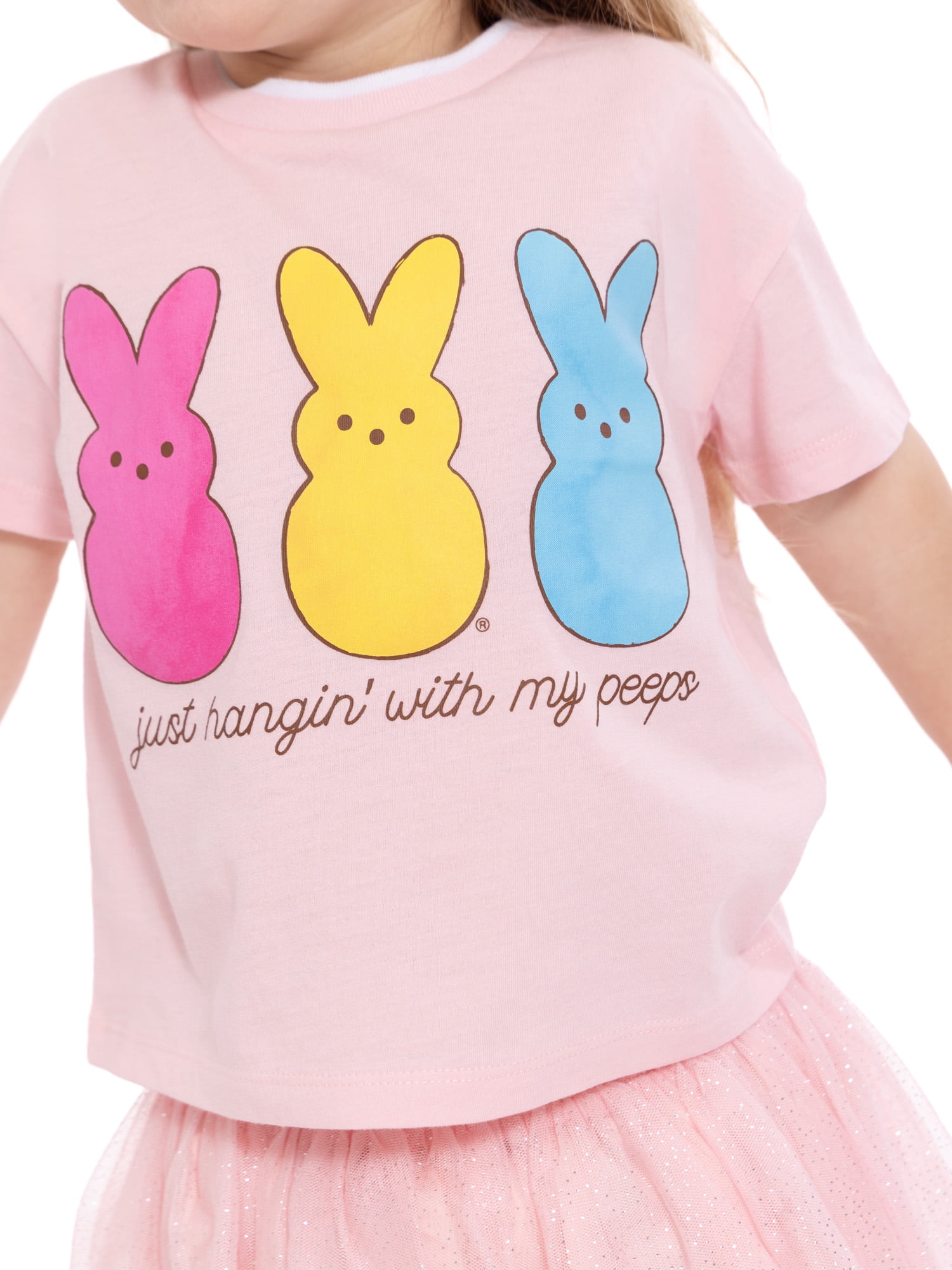 Easter Peeps Toddler Girls Graphic Tee and Tutu Skirt Set, 2-Piece, Sizes 12M-5T