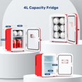 thumbnail image 2 of AOEYU 4L Mini Fridge with Clear Window, Portable Cooler & Warmer for Skincare, Drinks, Bedroom & Car, Holds 6 Cans, Freon-Free & Eco-Friendly, Red, 2 of 14