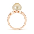 thumbnail image 2 of Angara Solitaire Golden South Sea Cultured Pearl Bypass Ring with Diamonds in 14K Rose Gold for Women | June Birthstone Jewelry for Her, 2 of 8
