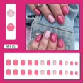 thumbnail image 2 of Uñas postizas de gel acrílico transparente, cuadradas y cortas, 24 unidades, 12 tamaños, para primavera y verano, para mujeres y niñas., 2 of 4