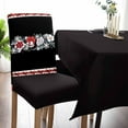 thumbnail image 2 of Chair Covers for Dining Room Set of 6,Christmas Bell Bow Stretch Seat Protector Removable Washable Chairs Slipcovers for Kitchen Banquet Wedding Hotel,Winter White Snowflakes Flowers, 2 of 6
