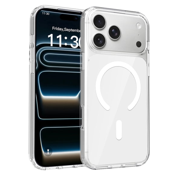 for iPhone 17 Pro Max Case: Clear Magnetic Phone Cases Compatible with Magsafe Slim Anti Yellowing Rugged Shockproof Protective Transparent Cell Cover