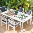 thumbnail image 2 of Easter Rabbits Table Cloths for 5 Foot Rectangle Tables, Watercolor Flowers Eggs Cute Bunny Butterflies Patio Waterproof Elastic Fitted Tablecloths, Washable Rectangular Table Cover for Camping, 2 of 8