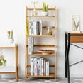 thumbnail image 4 of Costway Multifunctional 4 Shelf Bamboo Bookcase Ladder Plant Flower Stand Rack Storage, 4 of 9