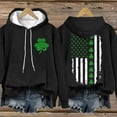 thumbnail image 2 of Womens Sweaters St. Patrick's Day Irish American Flag Hoodie Funny Graphic Casual Long Sleeve Sweatshirt L Size Sweaters For Women, 2 of 6