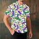 thumbnail image 1 of Ceisia Men's Mardi Gras Feather & Bead Print T-shirt Loose Fit Short Sleeve Round Neck Casual Summer Festival Tee Tops Purple XXXXL Gifts, 1 of 5
